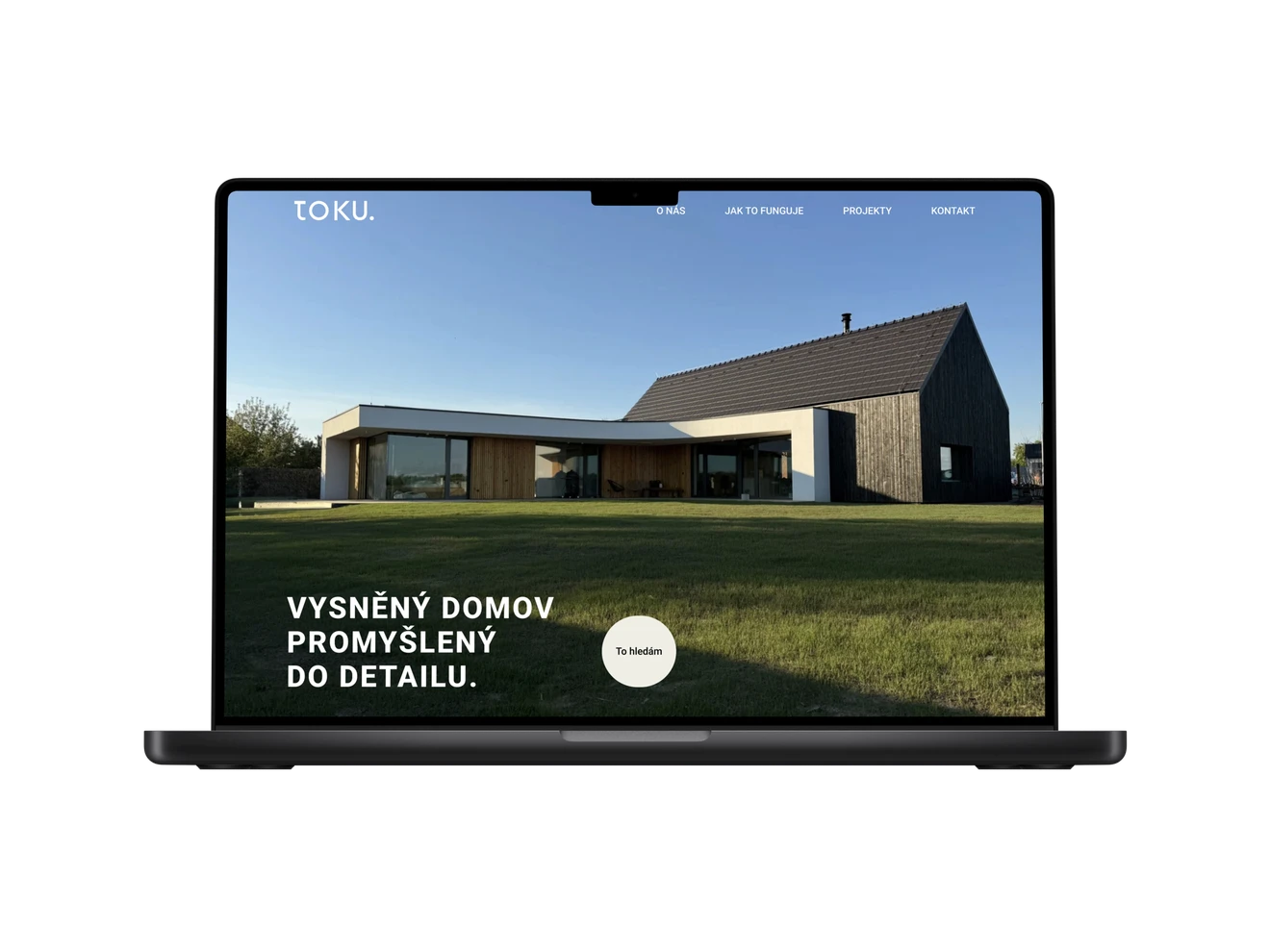 Ukázka webu na notebooku